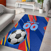 Personalized DR Congo Football Leopard GOAL Area Rug Congolese Football Champion - Dynamic Halftone Soccer Style