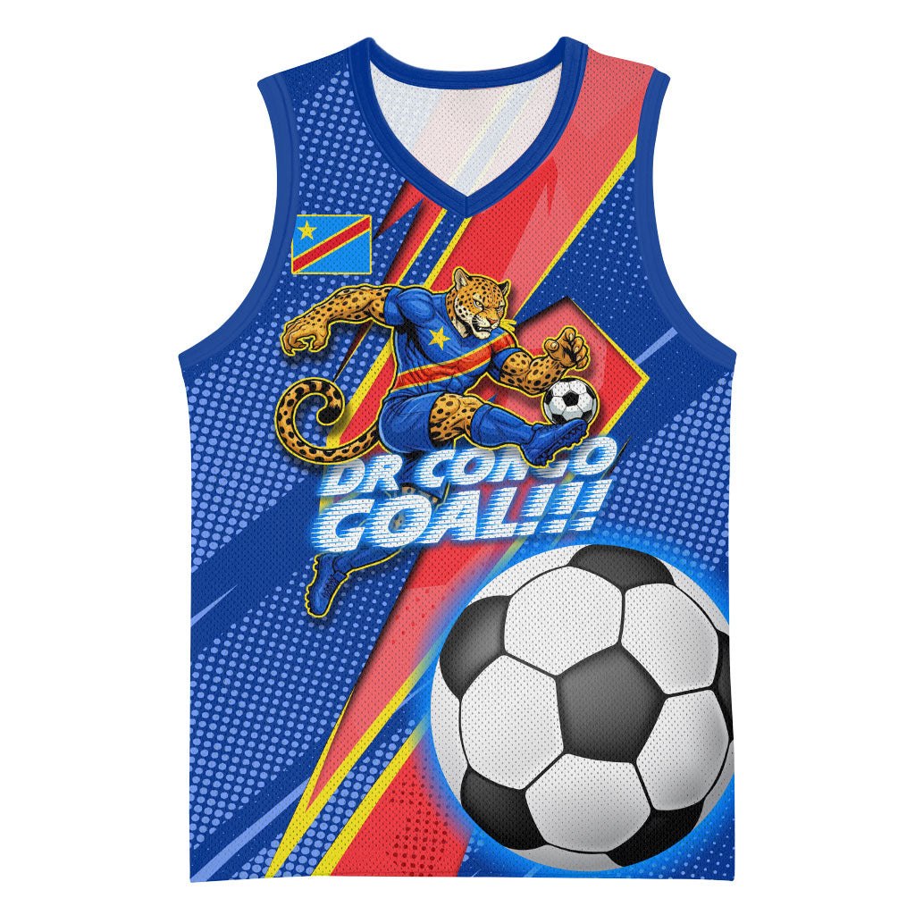 Personalized DR Congo Football Leopard GOAL Basketball Jersey Congolese Football Champion - Dynamic Halftone Soccer Style