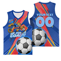 Personalized DR Congo Football Leopard GOAL Basketball Jersey Congolese Football Champion - Dynamic Halftone Soccer Style