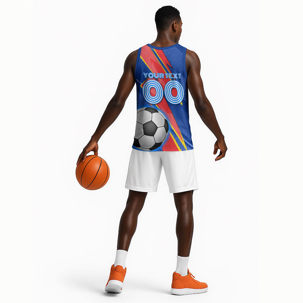 Personalized DR Congo Football Leopard GOAL Basketball Jersey Congolese Football Champion - Dynamic Halftone Soccer Style
