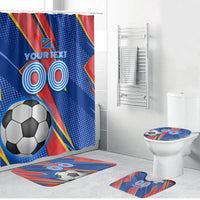 Personalized DR Congo Football Leopard GOAL Bathroom Set Congolese Football Champion - Dynamic Halftone Soccer Style