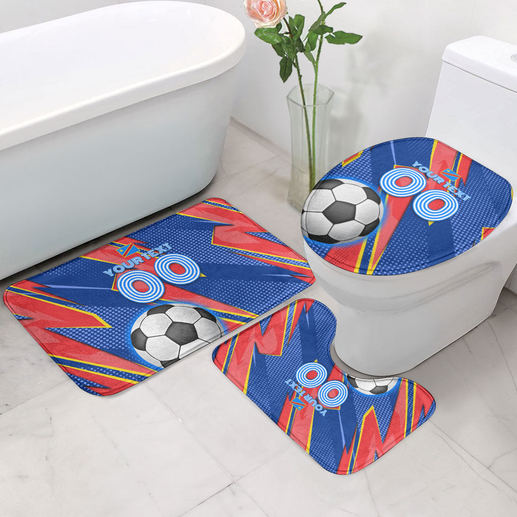Personalized DR Congo Football Leopard GOAL Bathroom Set Congolese Football Champion - Dynamic Halftone Soccer Style