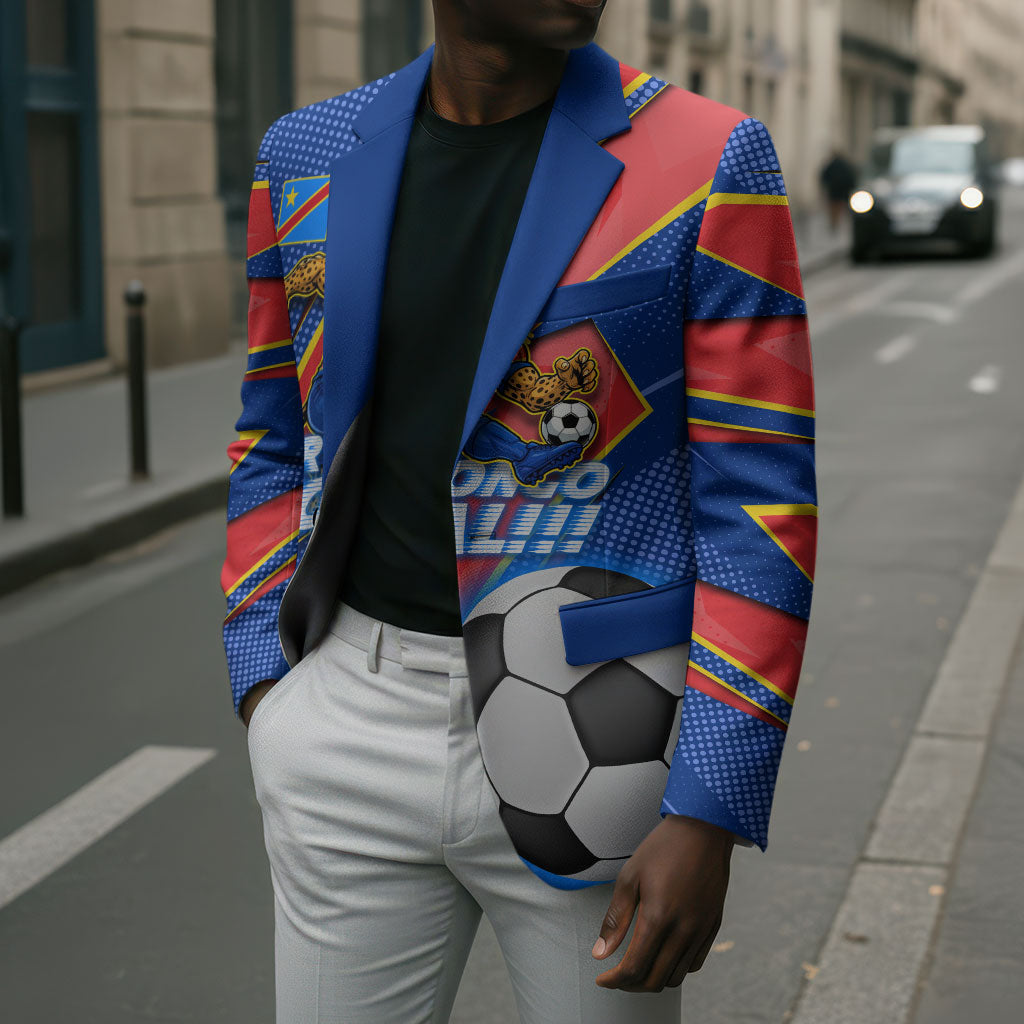 Personalized DR Congo Football Leopard GOAL Blazer Congolese Football Champion - Dynamic Halftone Soccer Style