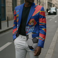 Personalized DR Congo Football Leopard GOAL Blazer Congolese Football Champion - Dynamic Halftone Soccer Style