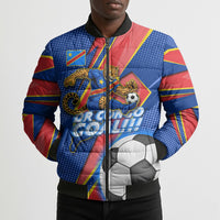 Personalized DR Congo Football Leopard GOAL Bomber Puffer Jacket Congolese Football Champion - Dynamic Halftone Soccer Style