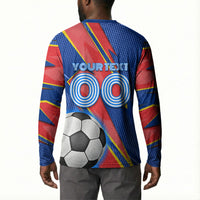 Personalized DR Congo Football Leopard GOAL Button Sweatshirt Congolese Football Champion - Dynamic Halftone Soccer Style