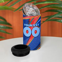 Personalized DR Congo Football Leopard GOAL 4 in 1 Can Cooler Tumbler Congolese Football Champion - Dynamic Halftone Soccer Style