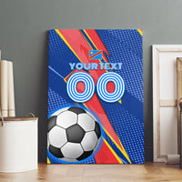 Personalized DR Congo Football Leopard GOAL Canvas Wall Art Congolese Football Champion - Dynamic Halftone Soccer Style