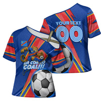 Personalized DR Congo Football Leopard GOAL Cross Shoulder Shirt Congolese Football Champion - Dynamic Halftone Soccer Style