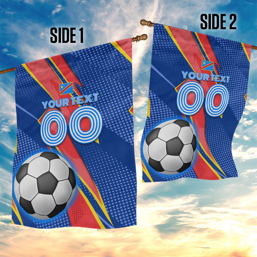 Personalized DR Congo Football Leopard GOAL Garden Flag Congolese Football Champion - Dynamic Halftone Soccer Style
