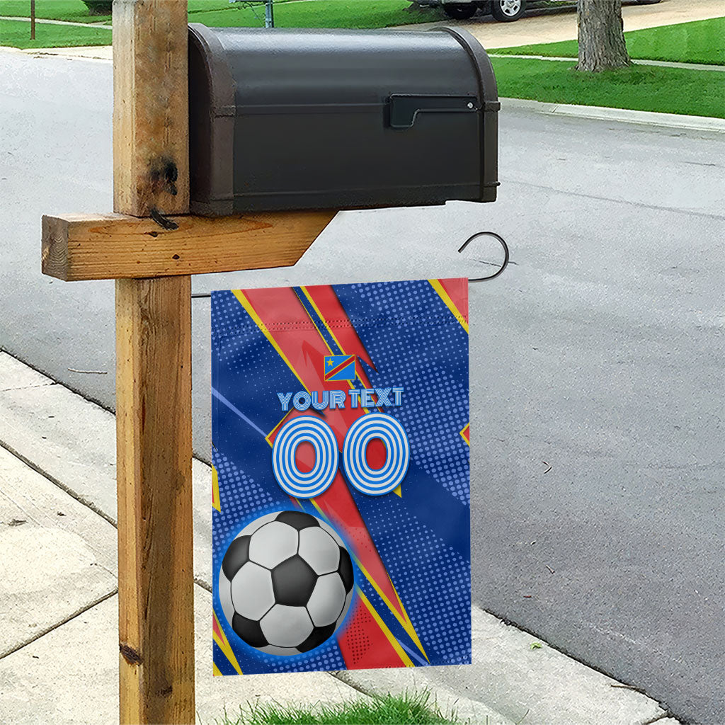 Personalized DR Congo Football Leopard GOAL Garden Flag Congolese Football Champion - Dynamic Halftone Soccer Style