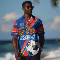 Personalized DR Congo Football Leopard GOAL Hawaiian Shirt Congolese Football Champion - Dynamic Halftone Soccer Style