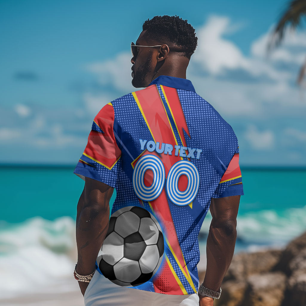 Personalized DR Congo Football Leopard GOAL Hawaiian Shirt Congolese Football Champion - Dynamic Halftone Soccer Style