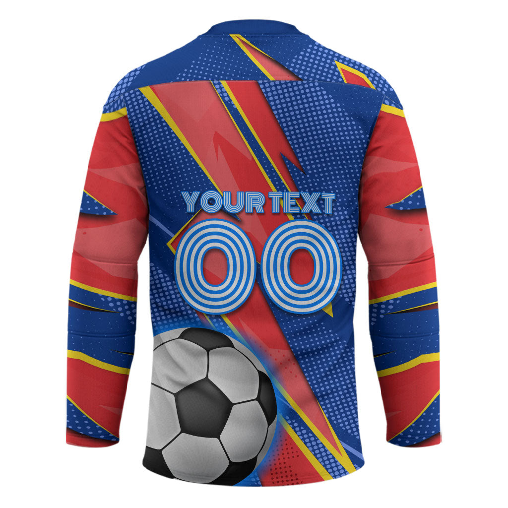Personalized DR Congo Football Leopard GOAL Hockey Jersey Congolese Football Champion - Dynamic Halftone Soccer Style