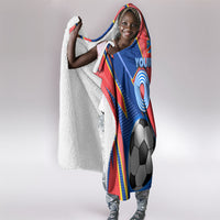Personalized DR Congo Football Leopard GOAL Hooded Blanket Congolese Football Champion - Dynamic Halftone Soccer Style