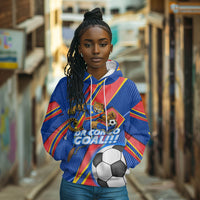 Personalized DR Congo Football Leopard GOAL Hoodie Congolese Football Champion - Dynamic Halftone Soccer Style