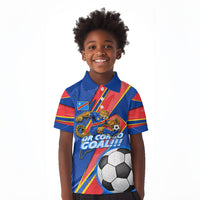 Personalized DR Congo Football Leopard GOAL Kid Polo Shirt Congolese Football Champion - Dynamic Halftone Soccer Style