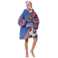Personalized DR Congo Football Leopard GOAL Kid Wearable Blanket Hoodie Congolese Football Champion - Dynamic Halftone Soccer Style