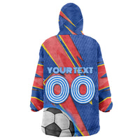 Personalized DR Congo Football Leopard GOAL Kid Wearable Blanket Hoodie Congolese Football Champion - Dynamic Halftone Soccer Style