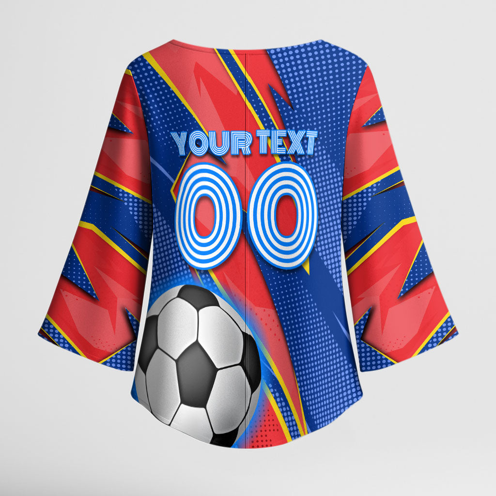 Personalized DR Congo Football Leopard GOAL Kimono Sleeve Blouse Congolese Football Champion - Dynamic Halftone Soccer Style