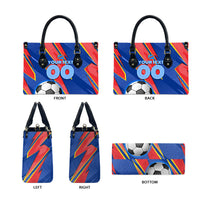 Personalized DR Congo Football Leopard GOAL Leather Bag Congolese Football Champion - Dynamic Halftone Soccer Style