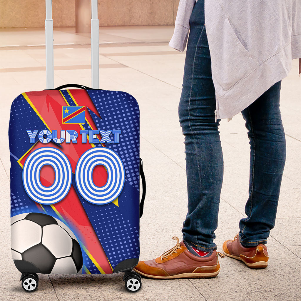 Personalized DR Congo Football Leopard GOAL Luggage Cover Congolese Football Champion - Dynamic Halftone Soccer Style