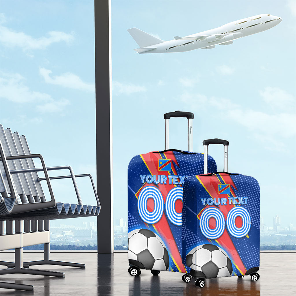 Personalized DR Congo Football Leopard GOAL Luggage Cover Congolese Football Champion - Dynamic Halftone Soccer Style