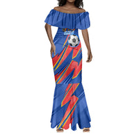 Personalized DR Congo Football Leopard GOAL Mermaid Dress Congolese Football Champion - Dynamic Halftone Soccer Style