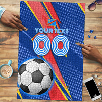 Personalized DR Congo Football Leopard GOAL Puzzle Congolese Football Champion - Dynamic Halftone Soccer Style