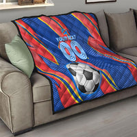 Personalized DR Congo Football Leopard GOAL Quilt Congolese Football Champion - Dynamic Halftone Soccer Style