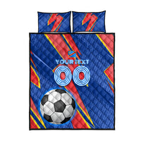 Personalized DR Congo Football Leopard GOAL Quilt Bed Set Congolese Football Champion - Dynamic Halftone Soccer Style