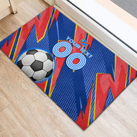 Personalized DR Congo Football Leopard GOAL Rubber Doormat Congolese Football Champion - Dynamic Halftone Soccer Style