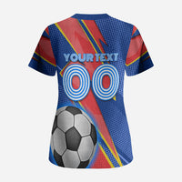 Personalized DR Congo Football Leopard GOAL Scrub Top Congolese Football Champion - Dynamic Halftone Soccer Style