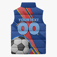 Personalized DR Congo Football Leopard GOAL Sleeveless Puffer Jacket Congolese Football Champion - Dynamic Halftone Soccer Style
