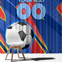 Personalized DR Congo Football Leopard GOAL Window Curtain Congolese Football Champion - Dynamic Halftone Soccer Style