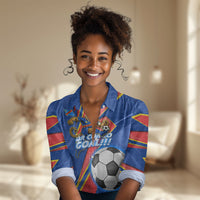 Personalized DR Congo Football Leopard GOAL Women Casual Shirt Congolese Football Champion - Dynamic Halftone Soccer Style