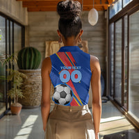 Personalized DR Congo Football Leopard GOAL Women Sleeveless Polo Shirt Congolese Football Champion - Dynamic Halftone Soccer Style