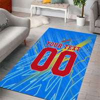 Personalized DR Congo Football Area Rug Lightning Leopard National Flag Motif