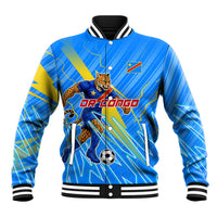 Personalized DR Congo Football Baseball Jacket Lightning Leopard National Flag Motif