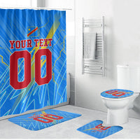 Personalized DR Congo Football Bathroom Set Lightning Leopard National Flag Motif