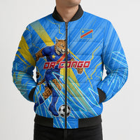 Personalized DR Congo Football Bomber Puffer Jacket Lightning Leopard National Flag Motif