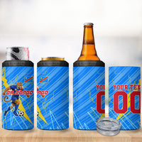 Personalized DR Congo Football 4 in 1 Can Cooler Tumbler Lightning Leopard National Flag Motif