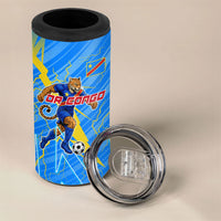 Personalized DR Congo Football 4 in 1 Can Cooler Tumbler Lightning Leopard National Flag Motif