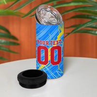 Personalized DR Congo Football 4 in 1 Can Cooler Tumbler Lightning Leopard National Flag Motif