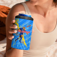Personalized DR Congo Football 4 in 1 Can Cooler Tumbler Lightning Leopard National Flag Motif