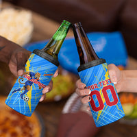 Personalized DR Congo Football 4 in 1 Can Cooler Tumbler Lightning Leopard National Flag Motif