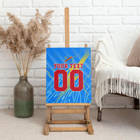 Personalized DR Congo Football Canvas Wall Art Lightning Leopard National Flag Motif