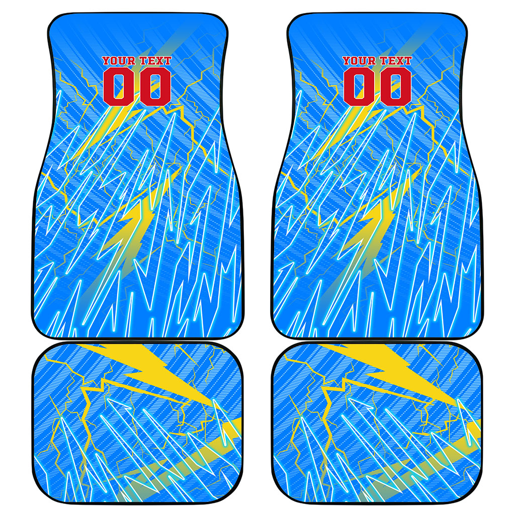 Personalized DR Congo Football Car Mats Lightning Leopard National Flag Motif