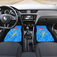 Personalized DR Congo Football Car Mats Lightning Leopard National Flag Motif