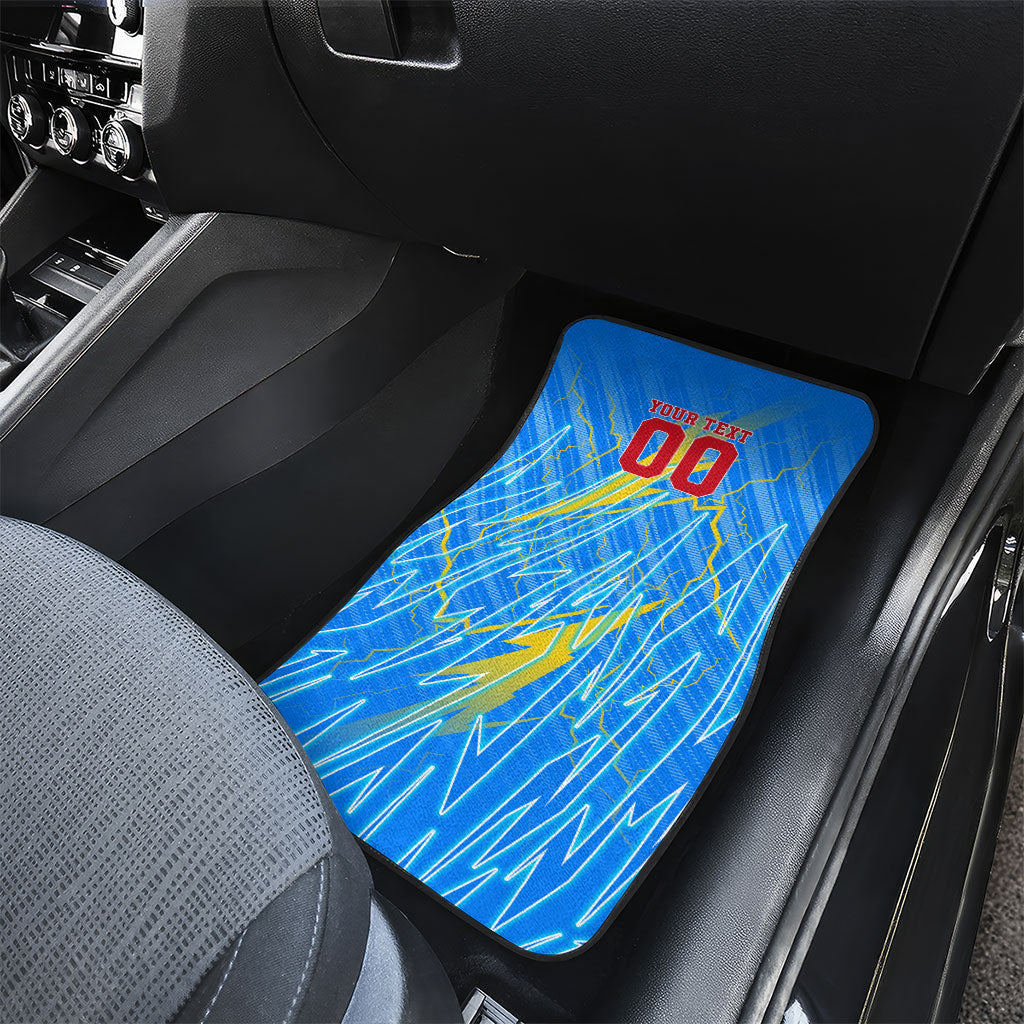 Personalized DR Congo Football Car Mats Lightning Leopard National Flag Motif